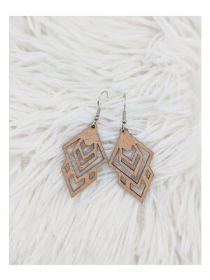 Boucles d'oreilles en bois - Géométrique