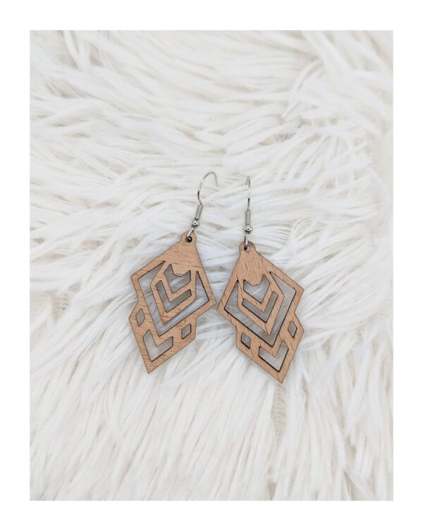 Boucles d'oreilles en bois - Géométrique