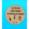 Sous-verre personnalisé en liège – Country