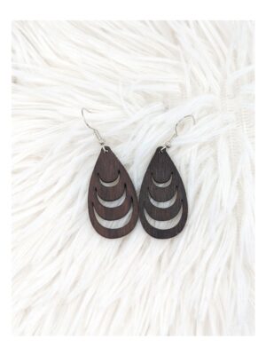 Boucles d'oreilles en bois - Géométrique