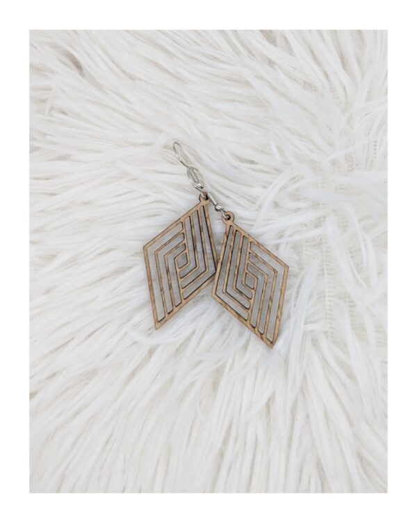Boucles d'oreilles en bois - Géométrique