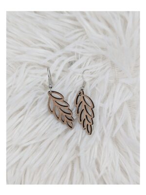 Boucles d'oreilles en bois - Feuille