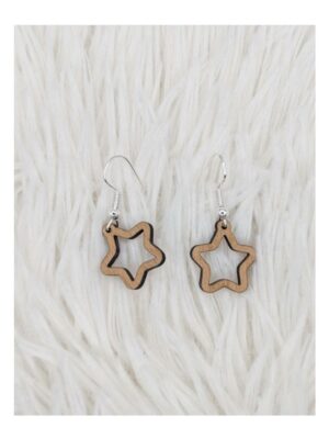 Boucles d'oreilles en bois - Étoile