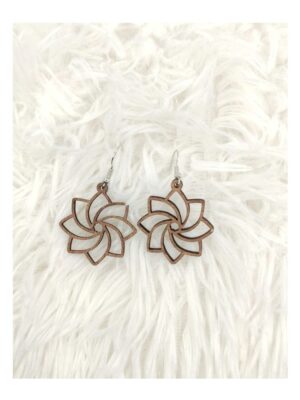 Boucles d'oreilles en bois - Géométrique