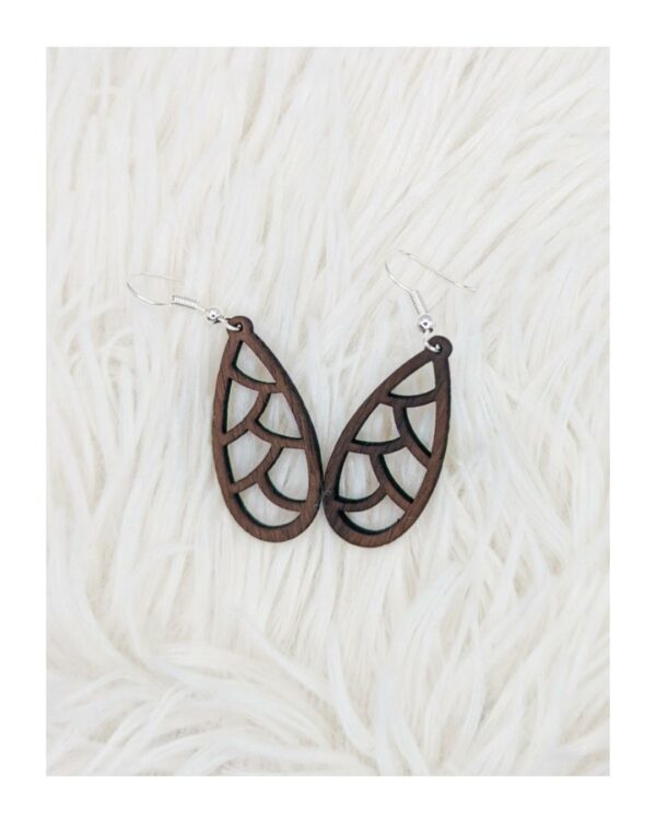 Boucles d'oreilles en bois - Géométrique