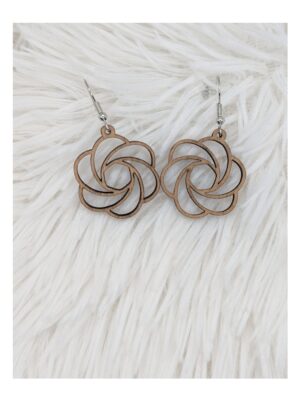 Boucles d'oreilles en bois - Géométrique