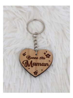 Porte-clés en bois personnalisé - Fêtes des mères