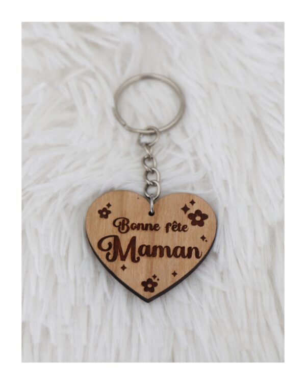 Porte-clés en bois personnalisé - Fêtes des mères