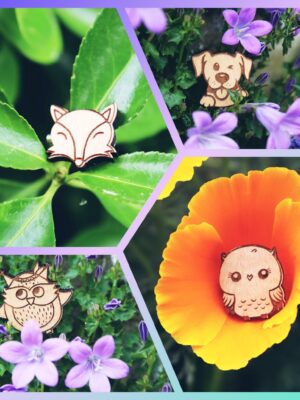 Broches en bois- Personnalisées