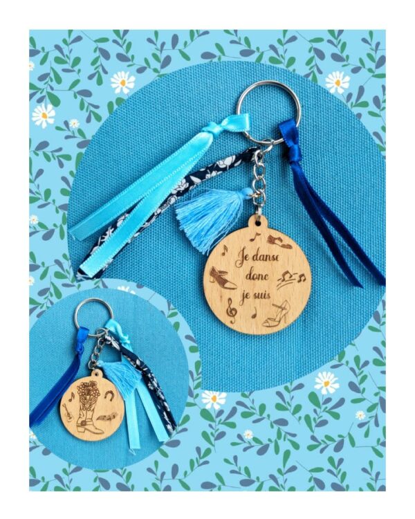 Porte-clés en bois personnalisé - Country
