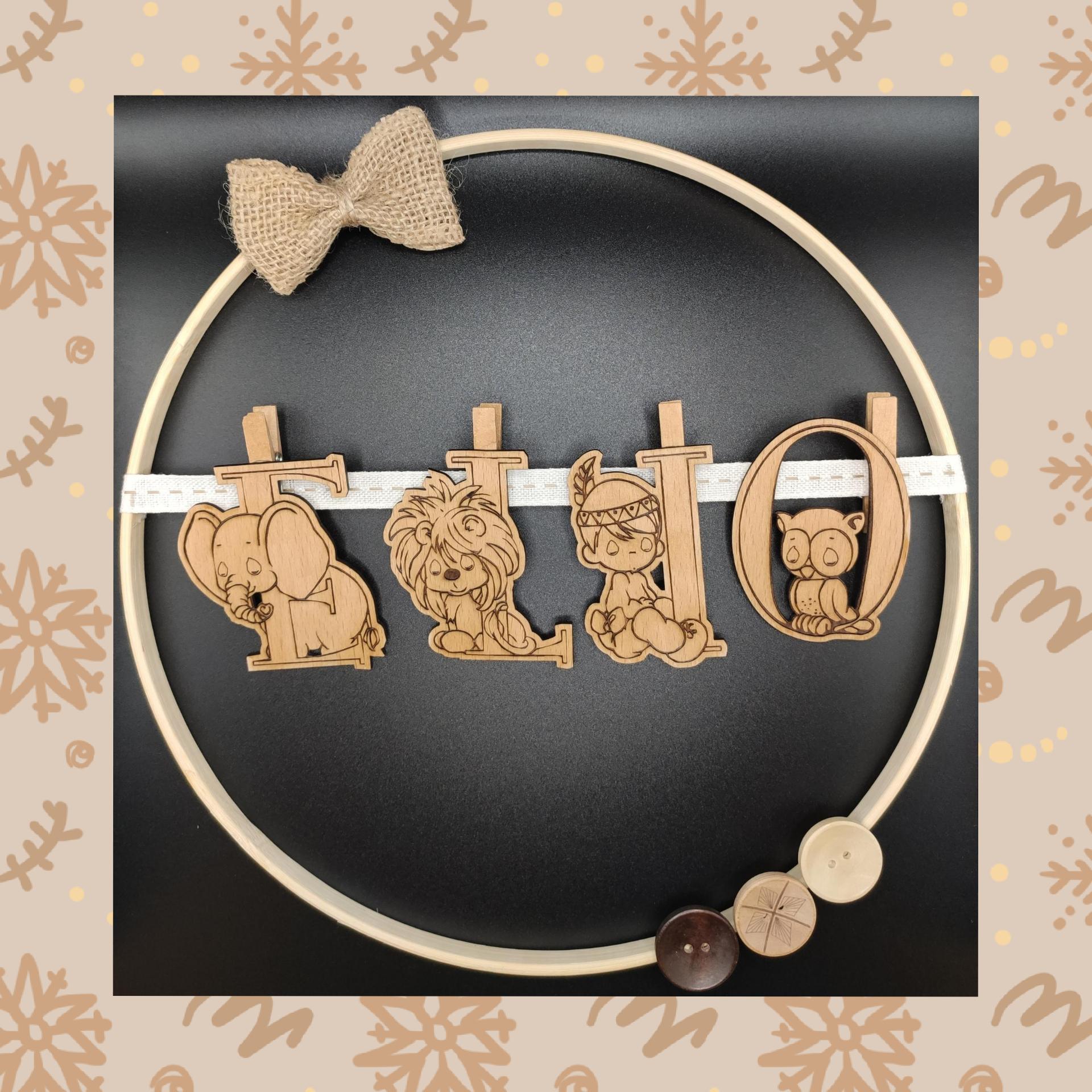 Boucles d'oreilles en bois motif country et géométrique